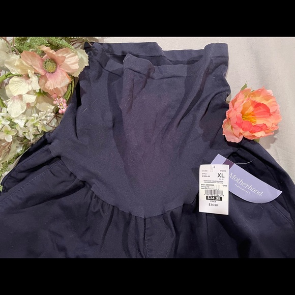 Maternity Pants Dark Navy Blue XL Indigo Blue NWT - Picture 2 of 5